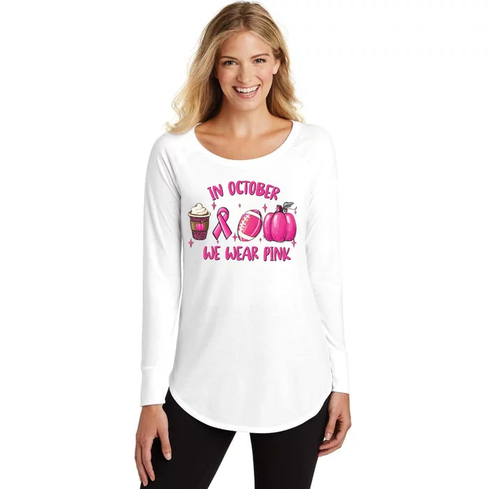 In October Breast Cancer Football Oktoberfest Halloween Women's Perfect Tri Tunic Long Sleeve Shirt