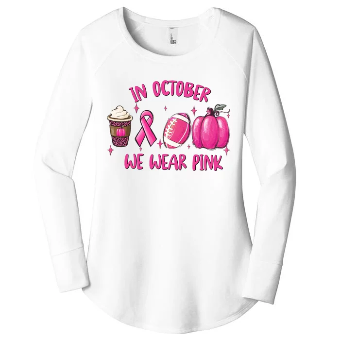 In October Breast Cancer Football Oktoberfest Halloween Women's Perfect Tri Tunic Long Sleeve Shirt