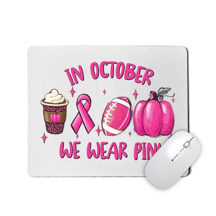 In October Breast Cancer Football Oktoberfest Halloween Mousepad