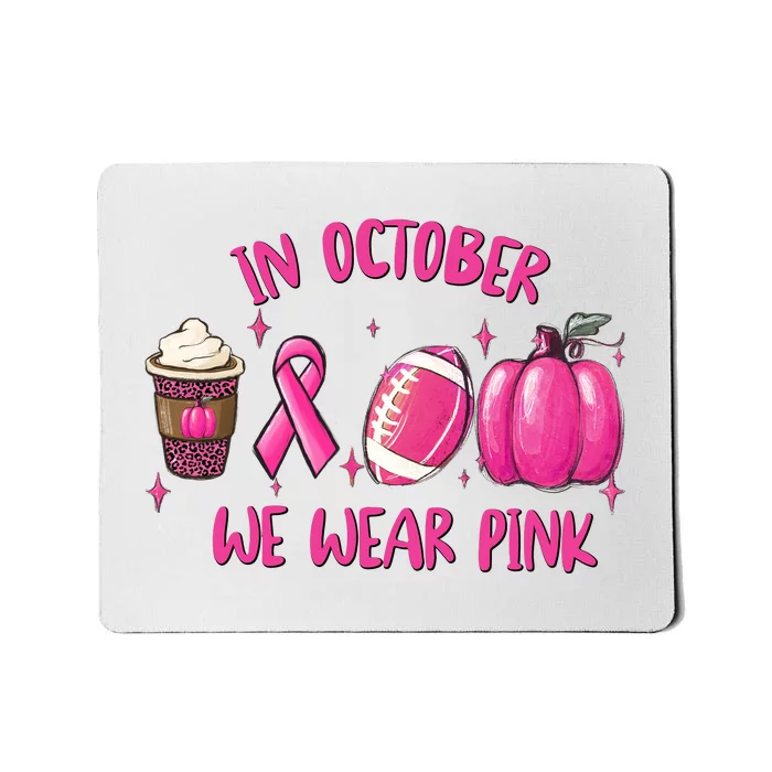 In October Breast Cancer Football Oktoberfest Halloween Mousepad