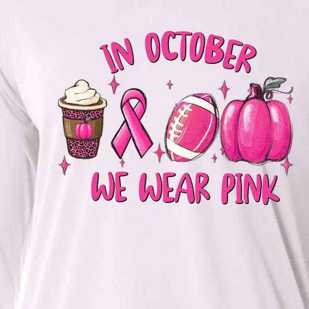 In October Breast Cancer Football Oktoberfest Halloween Cooling Performance Long Sleeve Crew