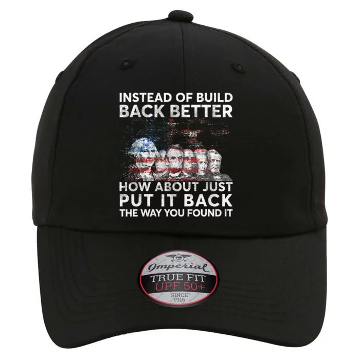 Instead Of Build Back Better How About Just Put It Back The Original Performance Cap