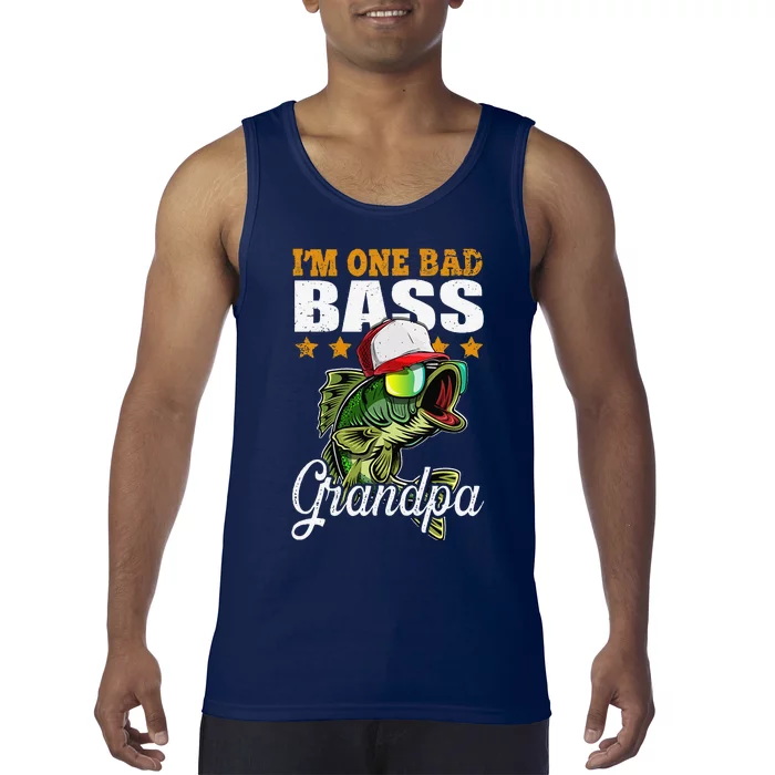 IM One Bad Bass Grandpa Bass Fishing FatherS Day Gift Tank Top