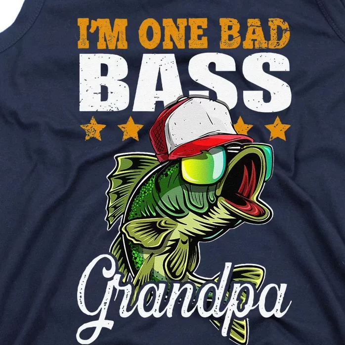 IM One Bad Bass Grandpa Bass Fishing FatherS Day Gift Tank Top