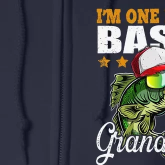 IM One Bad Bass Grandpa Bass Fishing FatherS Day Gift Full Zip Hoodie