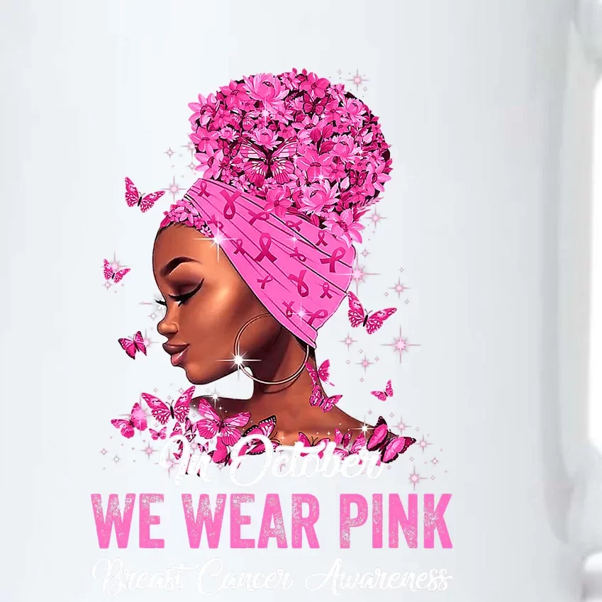 In October Black Women We Wear Pink Breast Cancer Awareness Black Color Changing Mug