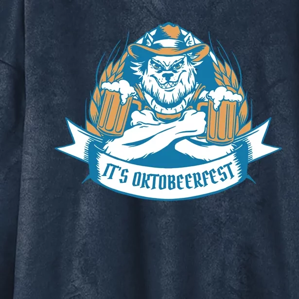 It's Oktoberfest Beer Hooded Wearable Blanket