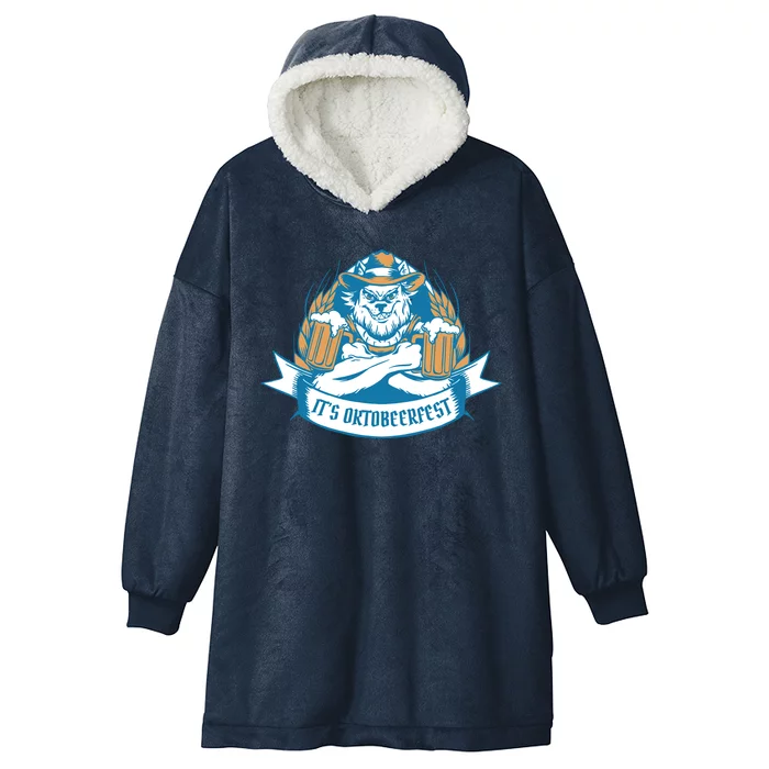 It's Oktoberfest Beer Hooded Wearable Blanket