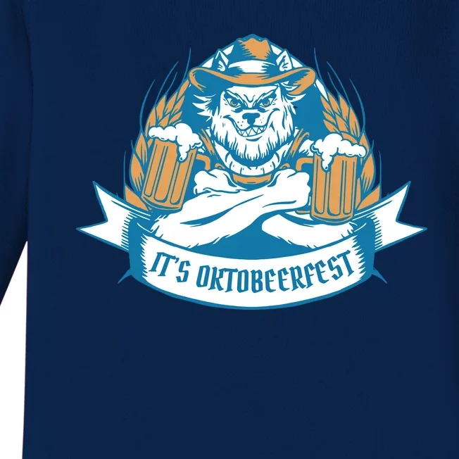 It's Oktoberfest Beer Baby Long Sleeve Bodysuit