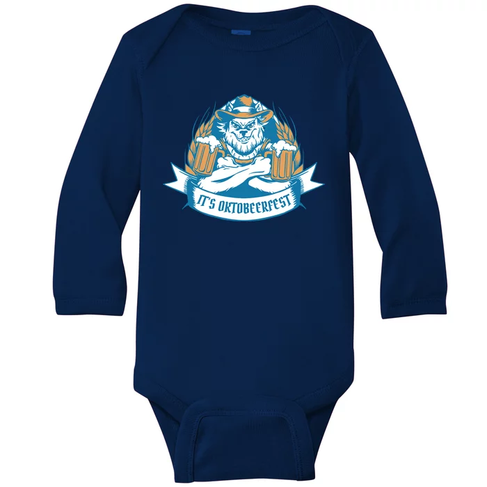 It's Oktoberfest Beer Baby Long Sleeve Bodysuit