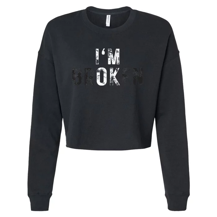 Im Ok Broken Cropped Pullover Crew