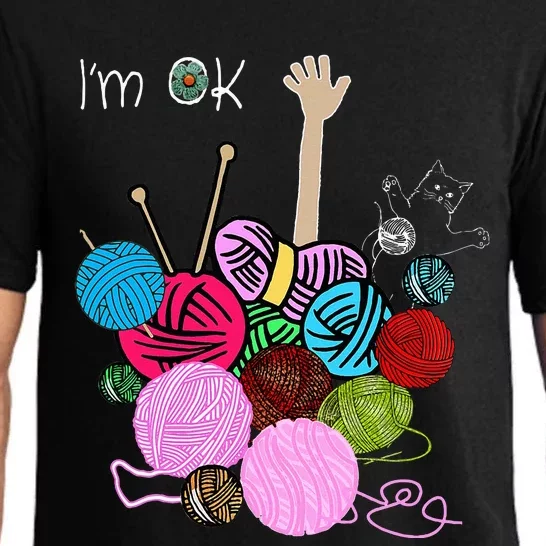 IM Ok Crochet And Knitting Funny Crocheting Pajama Set