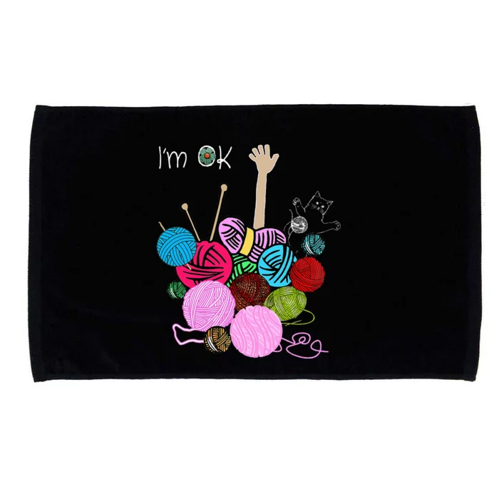 IM Ok Crochet And Knitting Funny Crocheting Microfiber Hand Towel