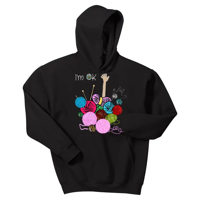 IM Ok Crochet And Knitting Funny Crocheting Kids Hoodie