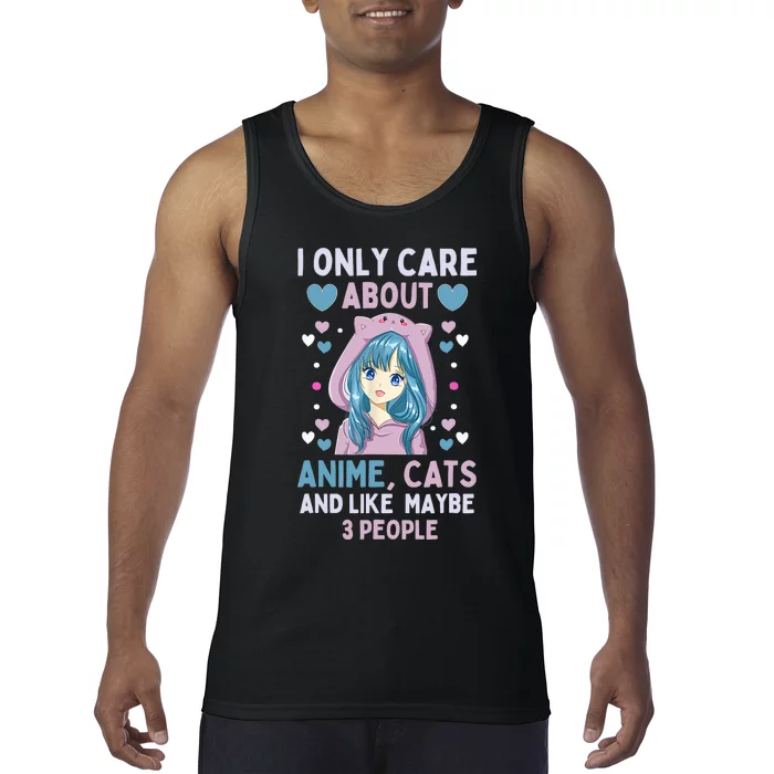 I Only Care About Anime & Cats And Like 3 People Japan Anime Tank Top