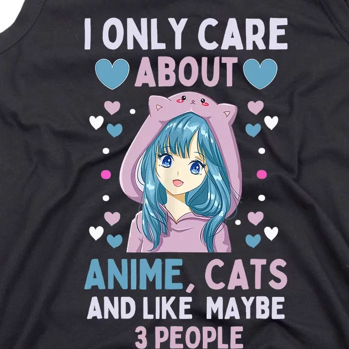 I Only Care About Anime & Cats And Like 3 People Japan Anime Tank Top