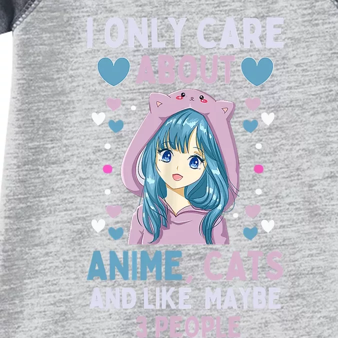 I Only Care About Anime & Cats And Like 3 People Japan Anime Infant Baby Jersey Bodysuit