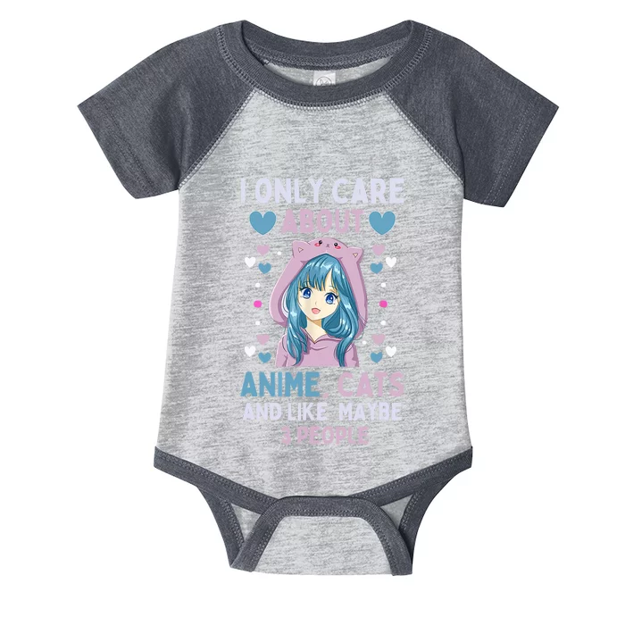 I Only Care About Anime & Cats And Like 3 People Japan Anime Infant Baby Jersey Bodysuit