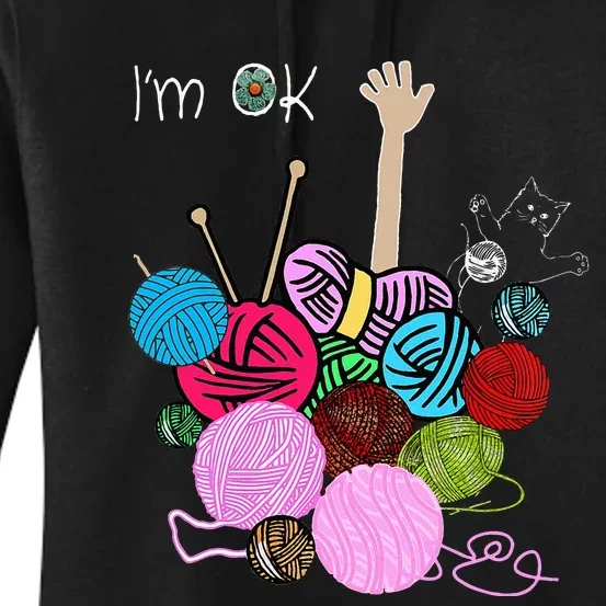 Im Ok Crochet And Knitting Funny Crocheting Women's Pullover Hoodie