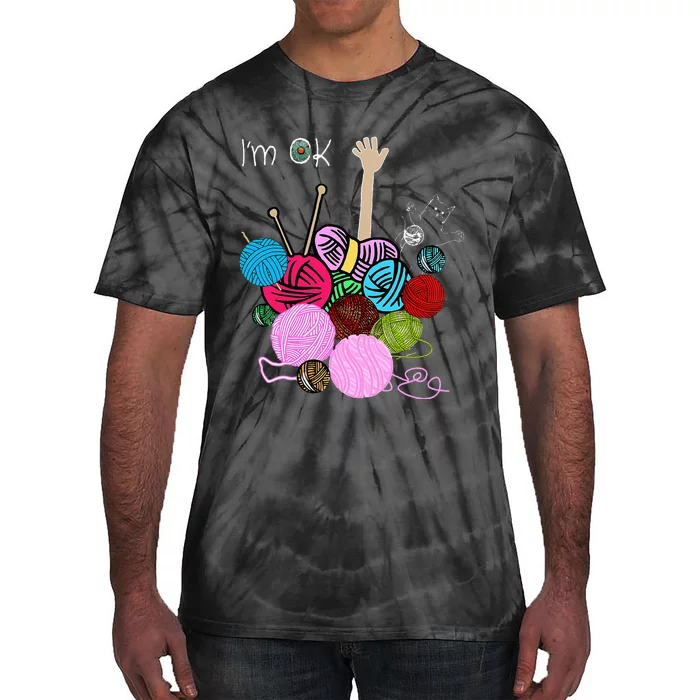 Im Ok Crochet And Knitting Funny Crocheting Tie-Dye T-Shirt