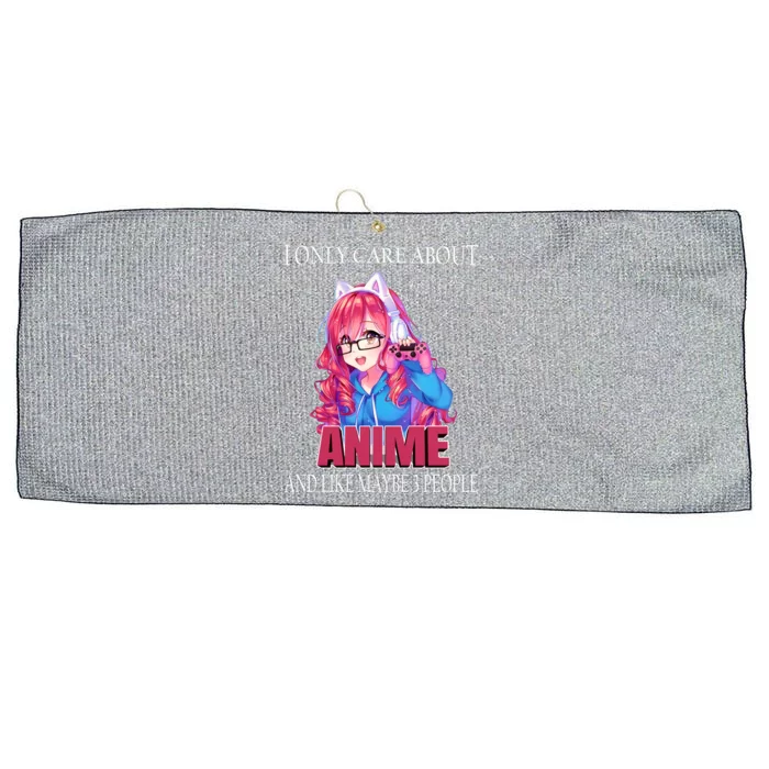 I Only Care About Anime And Like Maybe 3 People Funny Large Microfiber Waffle Golf Towel