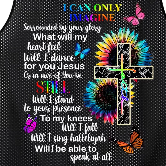 I Only Can Imagine Faith Christian Jesus God Mesh Reversible Basketball Jersey Tank