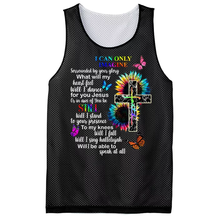 I Only Can Imagine Faith Christian Jesus God Mesh Reversible Basketball Jersey Tank