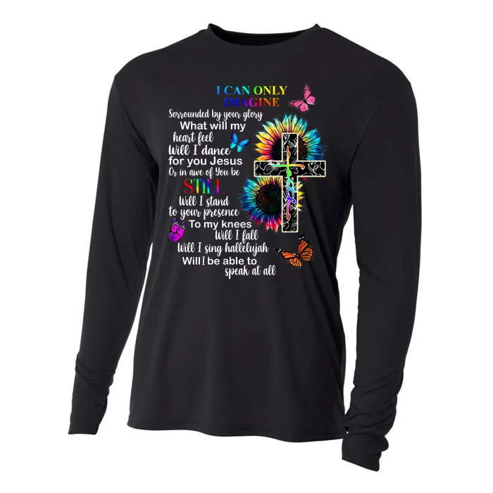 I Only Can Imagine Faith Christian Jesus God Cooling Performance Long Sleeve Crew