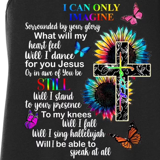 I Only Can Imagine Faith Christian Jesus God Women's Racerback Tank