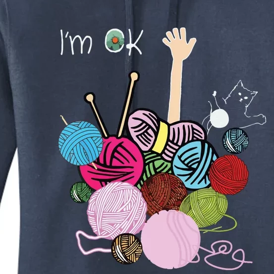 Im Ok Crochet And Knitting Funny Crocheting Women's Pullover Hoodie