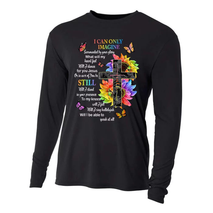 I Only Can Imagine Faith Christian Faith Jesus God Lover Cooling Performance Long Sleeve Crew