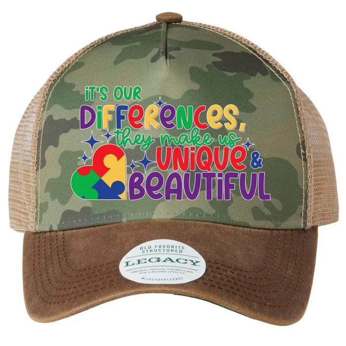 Its Our Differences They Make Us Unique And Beautiful Legacy Tie Dye Trucker Hat