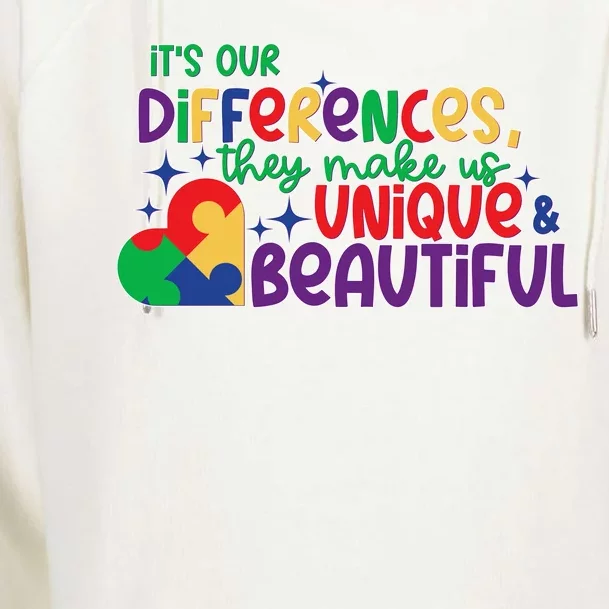 Its Our Differences They Make Us Unique And Beautiful Womens Funnel Neck Pullover Hood