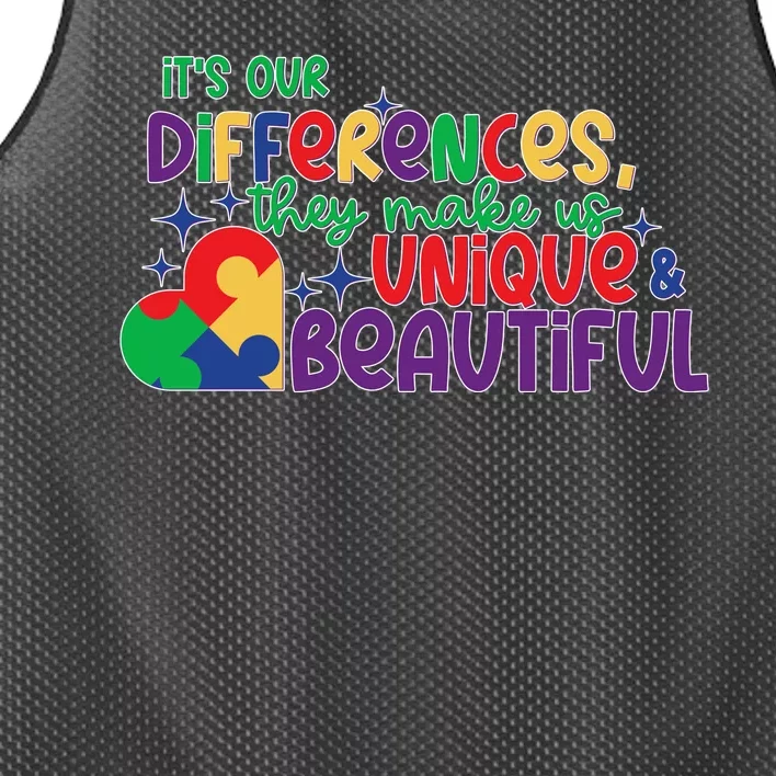 Its Our Differences They Make Us Unique And Beautiful Mesh Reversible Basketball Jersey Tank