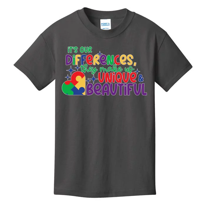 Its Our Differences They Make Us Unique And Beautiful Kids T-Shirt