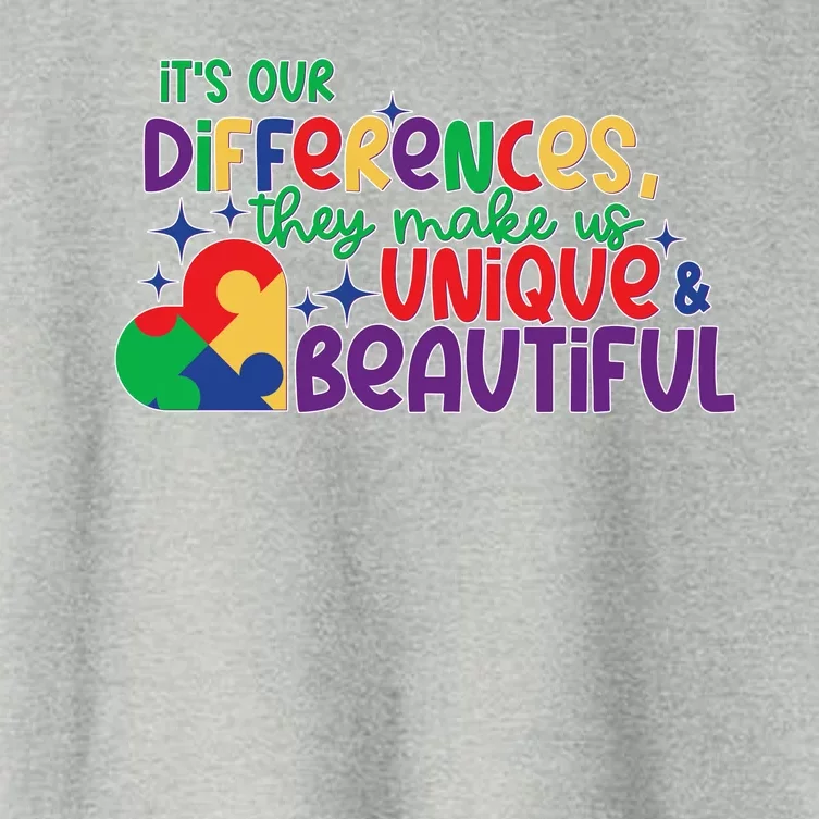 Its Our Differences They Make Us Unique And Beautiful Women's Crop Top Tee