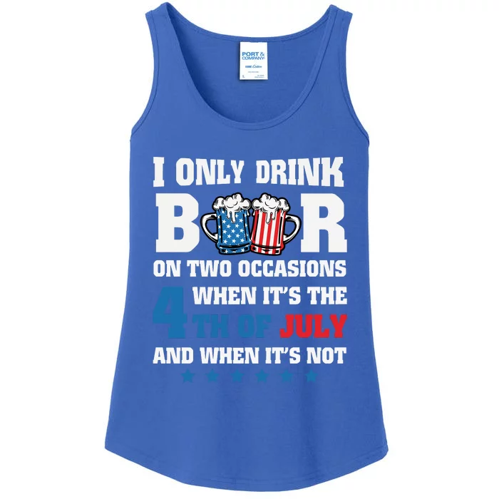 I Only Drink Beers On Two Occasions 4th Of July Ladies Essential Tank