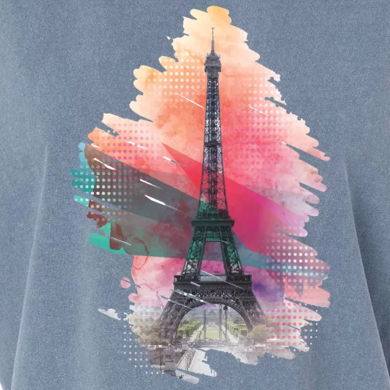 Illustration Of Eiffel Tower In Paris Garment-Dyed Women's Muscle Tee