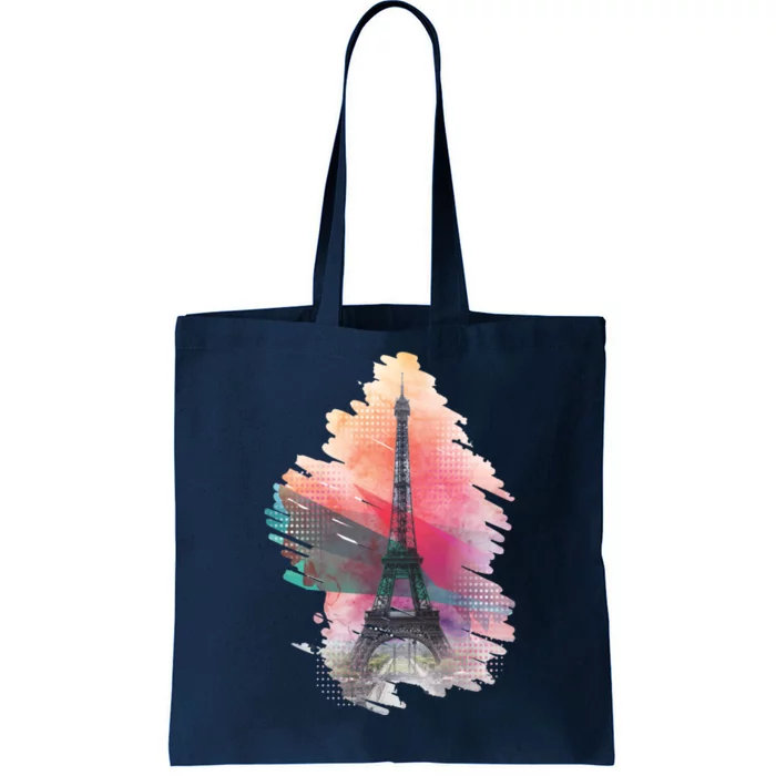 Illustration Of Eiffel Tower In Paris Tote Bag