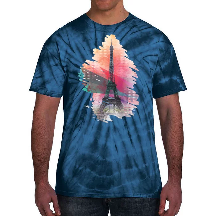 Illustration Of Eiffel Tower In Paris Tie-Dye T-Shirt