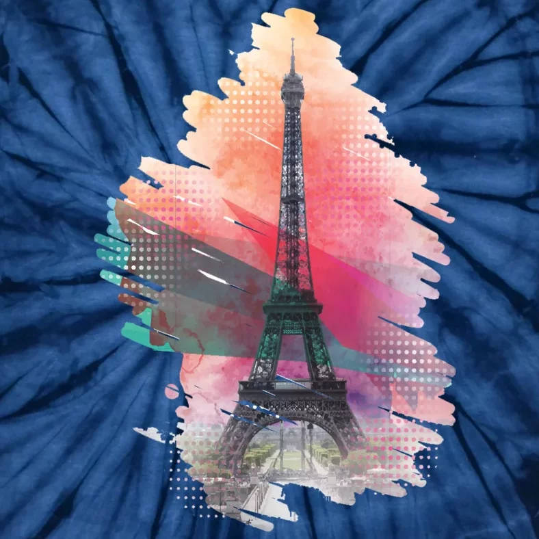 Illustration Of Eiffel Tower In Paris Tie-Dye T-Shirt