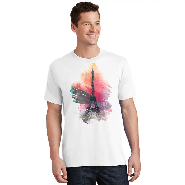 Illustration Of Eiffel Tower In Paris T-Shirt