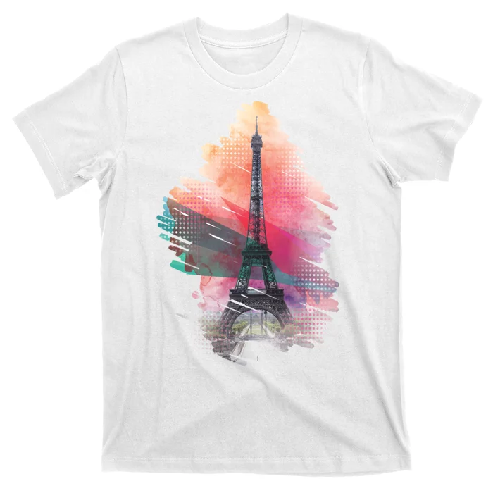 Illustration Of Eiffel Tower In Paris T-Shirt