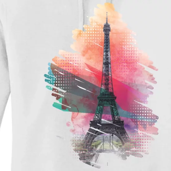 Illustration Of Eiffel Tower In Paris Women's Pullover Hoodie