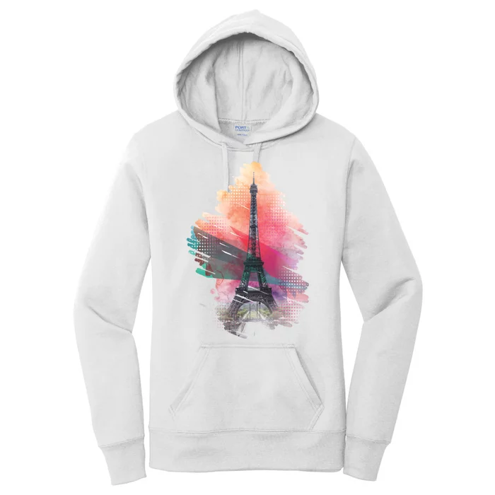 Illustration Of Eiffel Tower In Paris Women's Pullover Hoodie