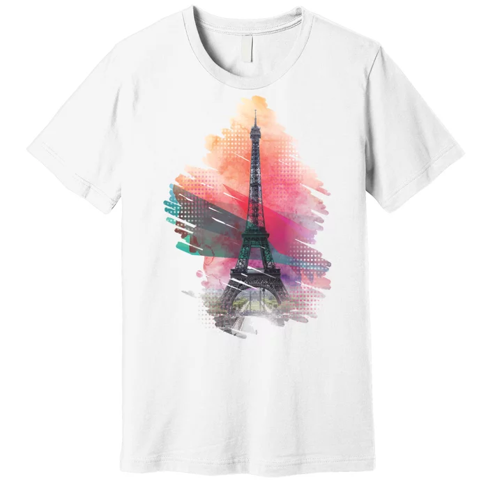 Illustration Of Eiffel Tower In Paris Premium T-Shirt