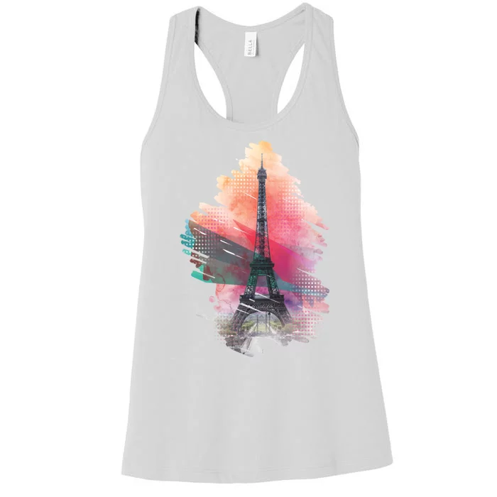 Illustration Of Eiffel Tower In Paris Women's Racerback Tank