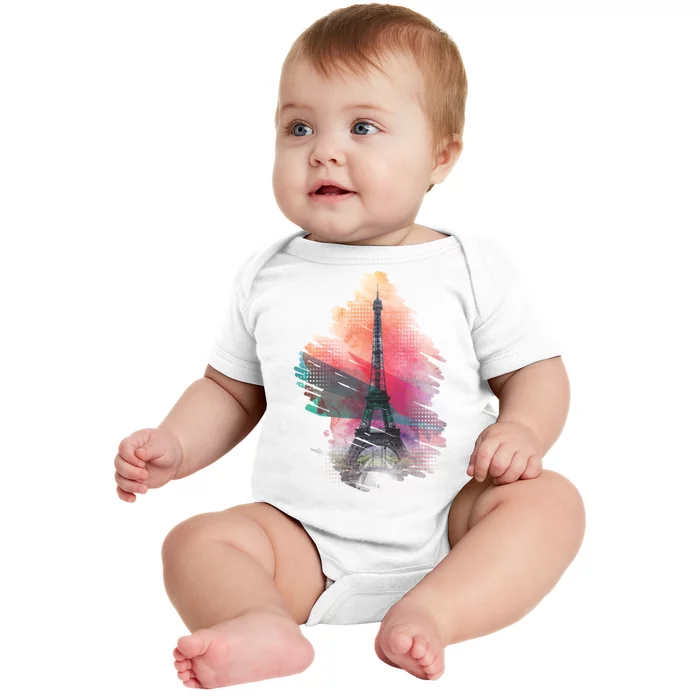 Illustration Of Eiffel Tower In Paris Baby Bodysuit