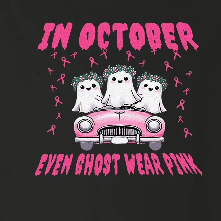 In October Even Ghost Wear Pin.K Halloween Breast Cancer Toddler Long Sleeve Shirt