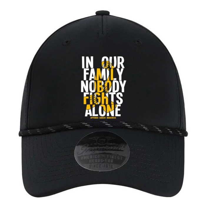 In Our Family Nobody Fights Alone Appendix Cancer Awareness Great Gift Performance The Dyno Cap